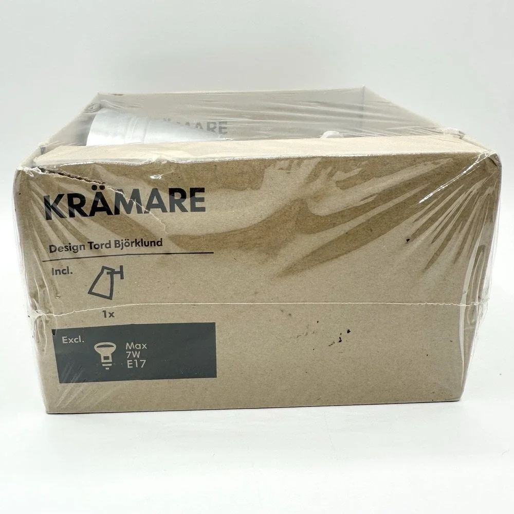 NOS Ikea KRAMARE Aluminum Silver Wall Mounted Spotlight Lamp Rare